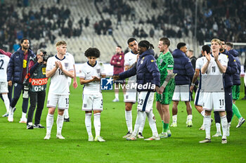 14/11/2024 - Players of England celebrate the victory during the UEFA Nations League 2024/25 League B, Group B2 match between Greece and England on November 14, 2024 at OAKA Stadium, in Athens, Greece. - GREECE VS ENGLAND - UEFA NATIONS LEAGUE - CALCIO