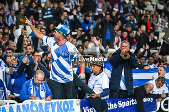 14/11/2024 - Greek supporters are having fun during the UEFA Nations League 2024/25 League B, Group B2 match between Greece and England on November 14, 2024 at OAKA Stadium, in Athens, Greece. - GREECE VS ENGLAND - UEFA NATIONS LEAGUE - CALCIO