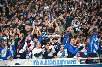 14/11/2024 - Greek supporters are having fun during the UEFA Nations League 2024/25 League B, Group B2 match between Greece and England on November 14, 2024 at OAKA Stadium, in Athens, Greece. - GREECE VS ENGLAND - UEFA NATIONS LEAGUE - CALCIO