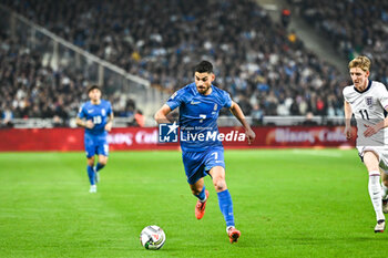 14/11/2024 - 7 Giorgos Masouras of Greece plays during the UEFA Nations League 2024/25 League B, Group B2 match between Greece and England on November 14, 2024 at OAKA Stadium, in Athens, Greece. - GREECE VS ENGLAND - UEFA NATIONS LEAGUE - CALCIO