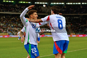 14/11/2024 - Sandro Tonali of Italy celebrates after scoring a goal with Giovanni Di Lorenzo of Italy - BELGIUM VS ITALY - UEFA NATIONS LEAGUE - CALCIO