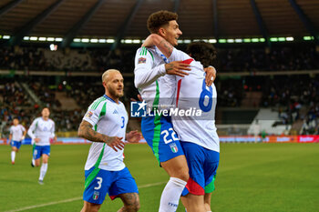 14/11/2024 - Sandro Tonali of Italy celebrates after scoring a goal with Giovanni Di Lorenzo of Italy - BELGIUM VS ITALY - UEFA NATIONS LEAGUE - CALCIO