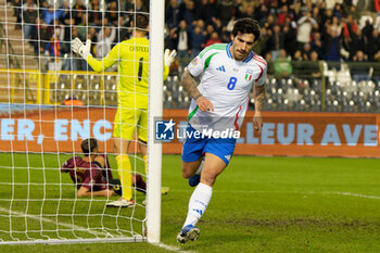 14/11/2024 - Sandro Tonali of Italy celebrates after scoring a goal - BELGIUM VS ITALY - UEFA NATIONS LEAGUE - CALCIO