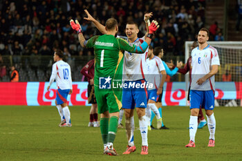 14/11/2024 - Gianluigi Donnarumma of Italy and Alessandro Buongiorno of Italy celebrates the victory - BELGIUM VS ITALY - UEFA NATIONS LEAGUE - CALCIO