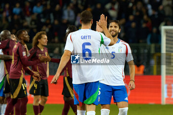 14/11/2024 - Manuel Locatelli of Italy and Federico Gatti of Italy celebrates the victory - BELGIUM VS ITALY - UEFA NATIONS LEAGUE - CALCIO