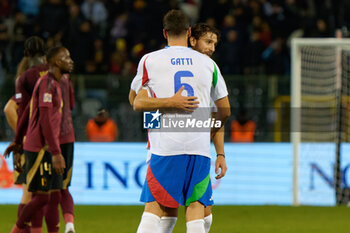 14/11/2024 - Manuel Locatelli of Italy and Federico Gatti of Italy celebrates the victory - BELGIUM VS ITALY - UEFA NATIONS LEAGUE - CALCIO