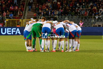 14/11/2024 - The Italyplayers hug each other - BELGIUM VS ITALY - UEFA NATIONS LEAGUE - CALCIO