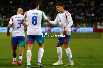 14/11/2024 - Sandro Tonali of Italy celebrates after scoring a goal with Giovanni Di Lorenzo of Italy - BELGIUM VS ITALY - UEFA NATIONS LEAGUE - CALCIO