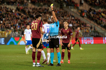 14/11/2024 - Ameen Al-Dakhil of Belgium receives a yellow card - BELGIUM VS ITALY - UEFA NATIONS LEAGUE - CALCIO