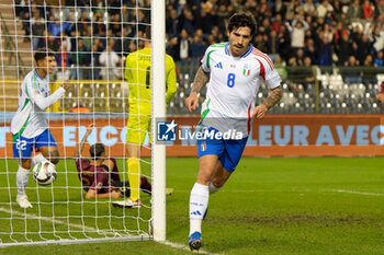 14/11/2024 - Sandro Tonali of Italy celebrates after scoring a goal - BELGIUM VS ITALY - UEFA NATIONS LEAGUE - CALCIO