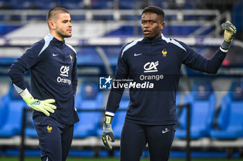 14/11/2024 - Lucas CHEVALLIER of France and Brice SAMBA of France during the UEFA Nations League, League A, Group A2 football match between France and Israel on 14 November 2024 at Stade de France in Saint-Denis near Paris, France - FOOTBALL - UEFA NATIONS LEAGUE - FRANCE V ISRAEL - UEFA NATIONS LEAGUE - CALCIO