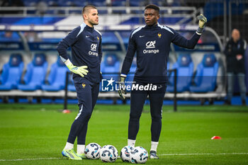 14/11/2024 - Lucas CHEVALLIER of France and Brice SAMBA of France during the UEFA Nations League, League A, Group A2 football match between France and Israel on 14 November 2024 at Stade de France in Saint-Denis near Paris, France - FOOTBALL - UEFA NATIONS LEAGUE - FRANCE V ISRAEL - UEFA NATIONS LEAGUE - CALCIO