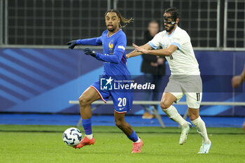 14/11/2024 - Bradley Barcola of France, Sagiv Jehezkel of Israel during the UEFA Nations League, League A, Group A2 football match between France and Israel on 14 November 2024 at Stade de France in Saint-Denis near Paris, France - FOOTBALL - UEFA NATIONS LEAGUE - FRANCE V ISRAEL - UEFA NATIONS LEAGUE - CALCIO