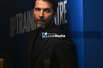 16/11/2024 - Gianluigi Buffon Italy speaks to the media during an Italy Press Conference at BPER Training Centre at Appiano Gentile on November 16, 2024 in Como, Italy - ITALY TRAINING AND PRESS CONFERENCE - UEFA NATIONS LEAGUE - CALCIO