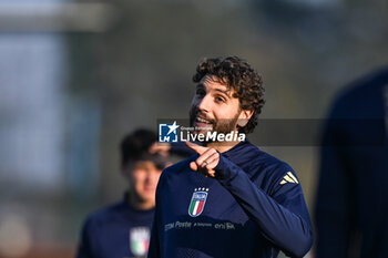 16/11/2024 - Manuel Locatelli of Italy in action during a Italy training session at BPER Training Centre at Appiano Gentile on November 16, 2024 in Como, Italy - ITALY TRAINING AND PRESS CONFERENCE - UEFA NATIONS LEAGUE - CALCIO