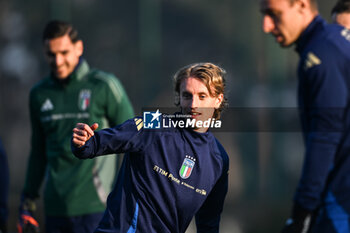 16/11/2024 - Nicolo Rovella of Italy in action during a Italy training session at BPER Training Centre at Appiano Gentile on November 16, 2024 in Como, Italy - ITALY TRAINING AND PRESS CONFERENCE - UEFA NATIONS LEAGUE - CALCIO