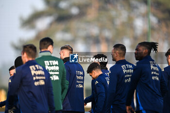 16/11/2024 - Team of Italy in action during a Italy training session at BPER Training Centre at Appiano Gentile on November 16, 2024 in Como, Italy - ITALY TRAINING AND PRESS CONFERENCE - UEFA NATIONS LEAGUE - CALCIO