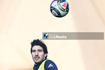 16/11/2024 - Sandro Tonali of Italy in action during a Italy training session at BPER Training Centre at Appiano Gentile on November 16, 2024 in Como, Italy - ITALY TRAINING AND PRESS CONFERENCE - UEFA NATIONS LEAGUE - CALCIO