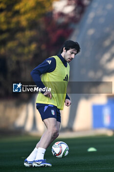 16/11/2024 - Sandro Tonali of Italy in action during a Italy training session at BPER Training Centre at Appiano Gentile on November 16, 2024 in Como, Italy - ITALY TRAINING AND PRESS CONFERENCE - UEFA NATIONS LEAGUE - CALCIO