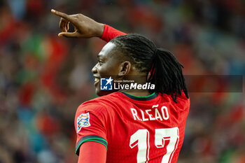 2024-11-15 - Rafael Leão of Portugal celebrates his goal 1-0 during the UEFA Nations League, League phase, Matchday 5 football match between Portugal and Poland on 15 November 2024 at Estádio do Dragão in Porto, Portugal - FOOTBALL - UEFA NATIONS LEAGUE - PORTUGAL V POLAND - UEFA NATIONS LEAGUE - SOCCER