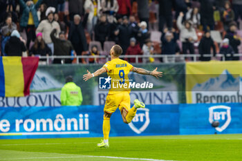 18/11/2024 - Daniel Birligea of Romania celebrates scoring his team's first goal to make the score 1-0 during the UEFA Nations League, League C, Group C2 football match between Romania and Cyprus on 18 November 2024 at Arena Nationala in Bucharest, Romania - FOOTBALL - UEFA NATIONS LEAGUE - ROMANIA V CYPRUS - UEFA NATIONS LEAGUE - CALCIO