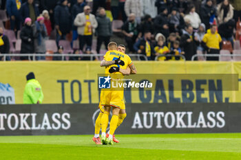 18/11/2024 - Daniel Birligea of Romania and Valentin Mihaila of Romania celebrating after the first goal during the UEFA Nations League, League C, Group C2 football match between Romania and Cyprus on 18 November 2024 at Arena Nationala in Bucharest, Romania - FOOTBALL - UEFA NATIONS LEAGUE - ROMANIA V CYPRUS - UEFA NATIONS LEAGUE - CALCIO