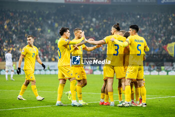 18/11/2024 - Players of Romania celebrate after Razvan Marin of Romania scored the team's second goal to make the score 2-0 during the UEFA Nations League, League C, Group C2 football match between Romania and Cyprus on 18 November 2024 at Arena Nationala in Bucharest, Romania - FOOTBALL - UEFA NATIONS LEAGUE - ROMANIA V CYPRUS - UEFA NATIONS LEAGUE - CALCIO