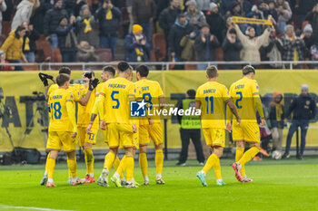 18/11/2024 - Romanian players celebrate their team’s fourth goal during the UEFA Nations League, League C, Group C2 football match between Romania and Cyprus on 18 November 2024 at Arena Nationala in Bucharest, Romania - FOOTBALL - UEFA NATIONS LEAGUE - ROMANIA V CYPRUS - UEFA NATIONS LEAGUE - CALCIO