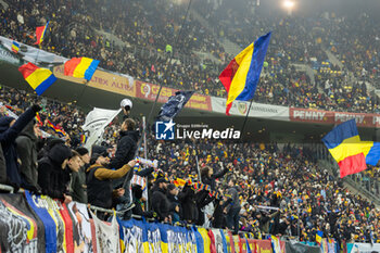 18/11/2024 - Romanian fans during the UEFA Nations League, League C, Group C2 football match between Romania and Cyprus on 18 November 2024 at Arena Nationala in Bucharest, Romania - FOOTBALL - UEFA NATIONS LEAGUE - ROMANIA V CYPRUS - UEFA NATIONS LEAGUE - CALCIO