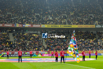 18/11/2024 - Volunteers and fans during the UEFA Nations League, League C, Group C2 football match between Romania and Cyprus on 18 November 2024 at Arena Nationala in Bucharest, Romania - FOOTBALL - UEFA NATIONS LEAGUE - ROMANIA V CYPRUS - UEFA NATIONS LEAGUE - CALCIO