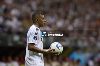 2024-08-14 - August 14, 2024, Warsaw, Masovian, Poland: Stadion Narodowy, Warsaw, UEFA Super Cup Football match Real Madrid vs Atalanta; In the picture: Mbappe 900/Cordon Press - UEFA SUPER CUP FOOTBALL MATCH REAL MADRID VS ATALANTA - UEFA SUPER CUP - SOCCER