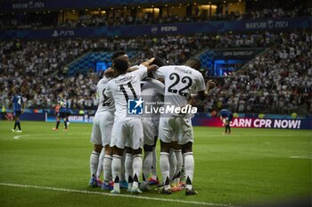 2024-08-14 - August 14, 2024, Warsaw, Masovian, Poland: Stadion Narodowy, Warsaw, UEFA Super Cup Football match Real Madrid vs Atalanta; In the picture: Real Madrid players celebate a goal 900/Cordon Press - UEFA SUPER CUP FOOTBALL MATCH REAL MADRID VS ATALANTA - UEFA SUPER CUP - SOCCER