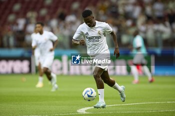 2024-08-14 - August 14, 2024, Warsaw, Masovian, Poland: Stadion Narodowy, Warsaw, UEFA Super Cup Football match Real Madrid vs Atalanta; In the picture: Vinicius 900/Cordon Press - UEFA SUPER CUP FOOTBALL MATCH REAL MADRID VS ATALANTA - UEFA SUPER CUP - SOCCER