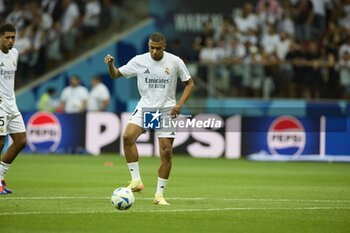 2024-08-14 - August 14, 2024, Warsaw, Masovian, Poland: Stadion Narodowy, Warsaw, UEFA Super Cup Football match Real Madrid vs Atalanta; In the picture: Mbappe 900/Cordon Press - UEFA SUPER CUP FOOTBALL MATCH REAL MADRID VS ATALANTA - UEFA SUPER CUP - SOCCER