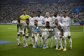 2024-08-14 - August 14, 2024, Warsaw, Masovian, Poland: Stadion Narodowy, Warsaw, UEFA Super Cup Football match Real Madrid vs Atalanta; In the picture: Real Madrid team 900/Cordon Press - UEFA SUPER CUP FOOTBALL MATCH REAL MADRID VS ATALANTA - UEFA SUPER CUP - SOCCER