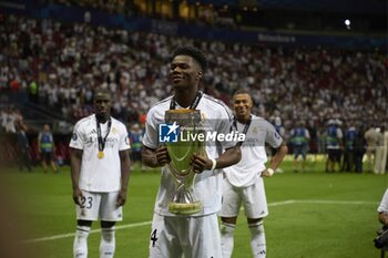 2024-08-14 - August 14, 2024, Warsaw, Masovian, Poland: Stadion Narodowy, Warsaw, UEFA Super Cup Football match Real Madrid vs Atalanta; In the picture: Tchouameni 900/Cordon Press - UEFA SUPER CUP FOOTBALL MATCH REAL MADRID VS ATALANTA - UEFA SUPER CUP - SOCCER