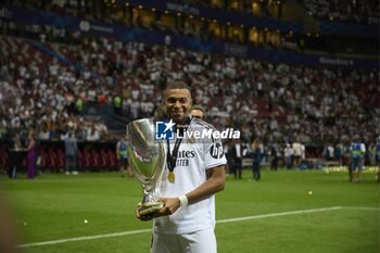 2024-08-14 - August 14, 2024, Warsaw, Masovian, Poland: Stadion Narodowy, Warsaw, UEFA Super Cup Football match Real Madrid vs Atalanta; In the picture: Mbappe 900/Cordon Press - UEFA SUPER CUP FOOTBALL MATCH REAL MADRID VS ATALANTA - UEFA SUPER CUP - SOCCER