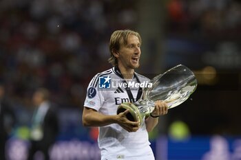 2024-08-14 - August 14, 2024, Warsaw, Masovian, Poland: Stadion Narodowy, Warsaw, UEFA Super Cup Football match Real Madrid vs Atalanta; In the picture: Modric 900/Cordon Press - UEFA SUPER CUP FOOTBALL MATCH REAL MADRID VS ATALANTA - UEFA SUPER CUP - SOCCER