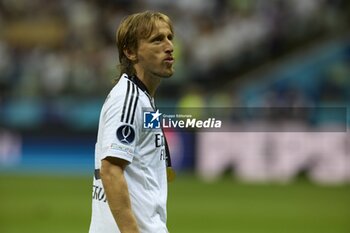 2024-08-14 - August 14, 2024, Warsaw, Masovian, Poland: Stadion Narodowy, Warsaw, UEFA Super Cup Football match Real Madrid vs Atalanta; In the picture: Modric 900/Cordon Press - UEFA SUPER CUP FOOTBALL MATCH REAL MADRID VS ATALANTA - UEFA SUPER CUP - SOCCER