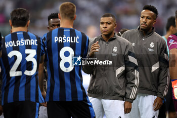 2024-08-14 - Kylian Mbappe, Eder Militao of Real Madrid during the UEFA Super Cup 2024 football match between Real Madrid CF and Atalanta BC on 14 August 2024 at PGE Narodowy in Warsaw, Poland - FOOTBALL - UEFA SUPER CUP 2024 - REAL MADRID V ATALANTA - UEFA SUPER CUP - SOCCER