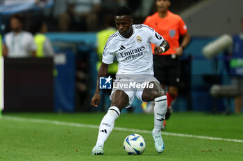 2024-08-14 - Vinicius Junior of Real Madrid during the UEFA Super Cup 2024 football match between Real Madrid CF and Atalanta BC on 14 August 2024 at PGE Narodowy in Warsaw, Poland - FOOTBALL - UEFA SUPER CUP 2024 - REAL MADRID V ATALANTA - UEFA SUPER CUP - SOCCER