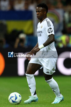 2024-08-14 - Vinicius Junior of Real Madrid during the UEFA Super Cup 2024 football match between Real Madrid CF and Atalanta BC on 14 August 2024 at PGE Narodowy in Warsaw, Poland - FOOTBALL - UEFA SUPER CUP 2024 - REAL MADRID V ATALANTA - UEFA SUPER CUP - SOCCER