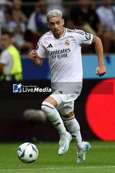 2024-08-14 - Federico Valverde of Real Madrid during the UEFA Super Cup 2024 football match between Real Madrid CF and Atalanta BC on 14 August 2024 at PGE Narodowy in Warsaw, Poland - FOOTBALL - UEFA SUPER CUP 2024 - REAL MADRID V ATALANTA - UEFA SUPER CUP - SOCCER