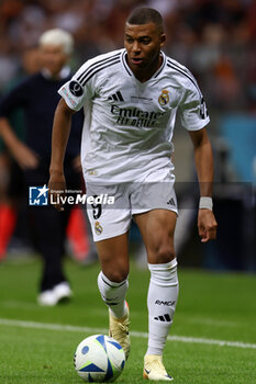 2024-08-14 - Kylian Mbappe of Real Madrid during the UEFA Super Cup 2024 football match between Real Madrid CF and Atalanta BC on 14 August 2024 at PGE Narodowy in Warsaw, Poland - FOOTBALL - UEFA SUPER CUP 2024 - REAL MADRID V ATALANTA - UEFA SUPER CUP - SOCCER