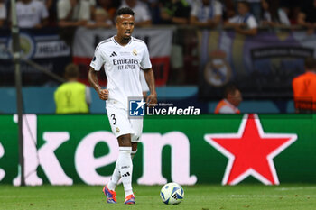 2024-08-14 - Eder Militao of Real Madrid during the UEFA Super Cup 2024 football match between Real Madrid CF and Atalanta BC on 14 August 2024 at PGE Narodowy in Warsaw, Poland - FOOTBALL - UEFA SUPER CUP 2024 - REAL MADRID V ATALANTA - UEFA SUPER CUP - SOCCER