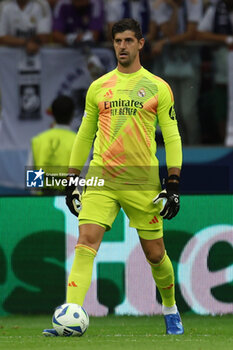 2024-08-14 - Thibaut Courtois of Real Madrid during the UEFA Super Cup 2024 football match between Real Madrid CF and Atalanta BC on 14 August 2024 at PGE Narodowy in Warsaw, Poland - FOOTBALL - UEFA SUPER CUP 2024 - REAL MADRID V ATALANTA - UEFA SUPER CUP - SOCCER