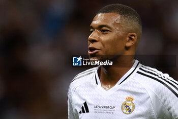 2024-08-14 - Kylian Mbappe of Real Madrid during the UEFA Super Cup 2024 football match between Real Madrid CF and Atalanta BC on 14 August 2024 at PGE Narodowy in Warsaw, Poland - FOOTBALL - UEFA SUPER CUP 2024 - REAL MADRID V ATALANTA - UEFA SUPER CUP - SOCCER