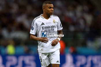 2024-08-14 - Kylian Mbappe of Real Madrid during the UEFA Super Cup 2024 football match between Real Madrid CF and Atalanta BC on 14 August 2024 at PGE Narodowy in Warsaw, Poland - FOOTBALL - UEFA SUPER CUP 2024 - REAL MADRID V ATALANTA - UEFA SUPER CUP - SOCCER