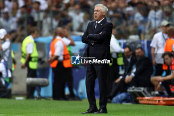 2024-08-14 - Coach Carlo Ancelotti of Real Madrid during the UEFA Super Cup 2024 football match between Real Madrid CF and Atalanta BC on 14 August 2024 at PGE Narodowy in Warsaw, Poland - FOOTBALL - UEFA SUPER CUP 2024 - REAL MADRID V ATALANTA - UEFA SUPER CUP - SOCCER