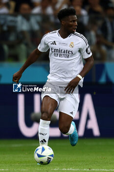 2024-08-14 - Aurelien Tchouameni of Real Madrid during the UEFA Super Cup 2024 football match between Real Madrid CF and Atalanta BC on 14 August 2024 at PGE Narodowy in Warsaw, Poland - FOOTBALL - UEFA SUPER CUP 2024 - REAL MADRID V ATALANTA - UEFA SUPER CUP - SOCCER